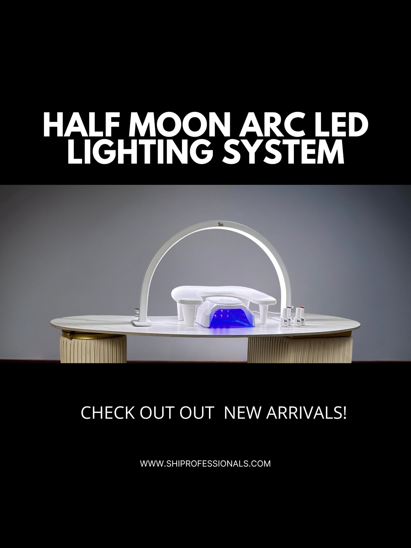 Art & Artist Half Moon Arc LED Table Lamp - Stylish Lighting for Nail Art  and More - Shi Professional