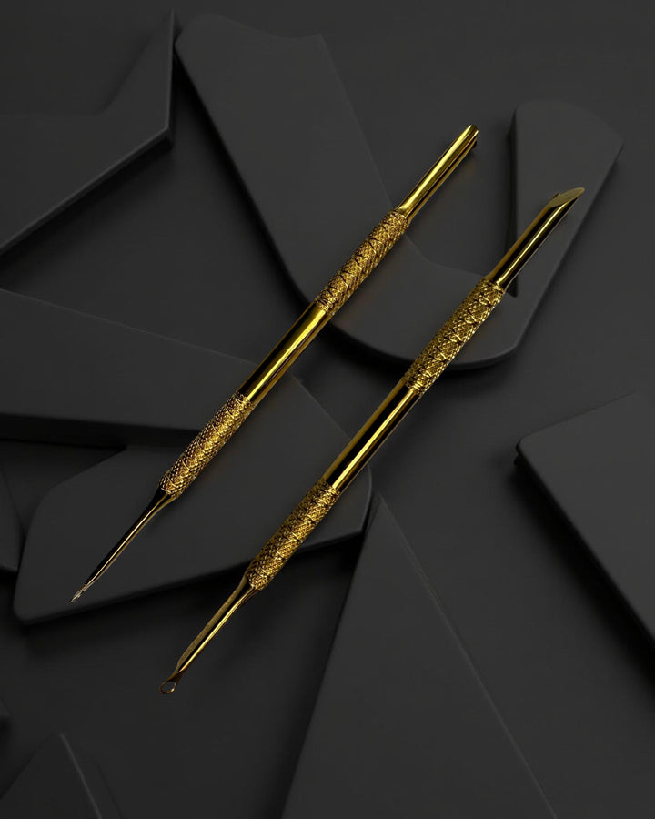 Cuticle Pusher Pro With Ring - Dual-Ended Nail Tool for Professional Cuticle Care.