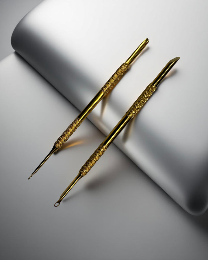 Cuticle Pusher Pro With Ring - Dual-Ended Nail Tool for Professional Cuticle Care.