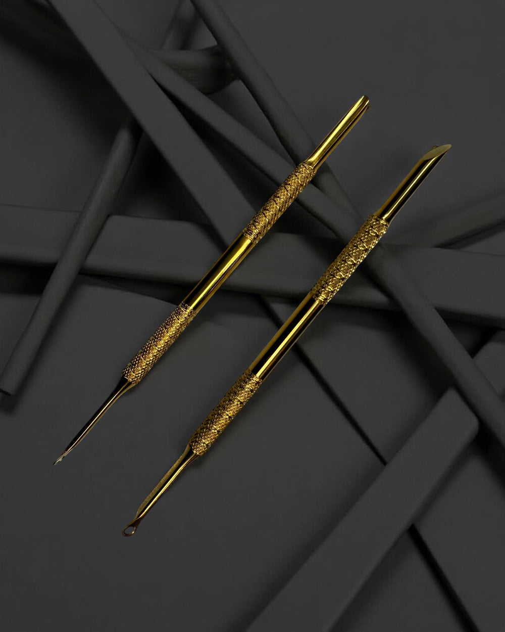 Cuticle Pusher Pro With Ring - Dual-Ended Nail Tool for Professional Cuticle Care.