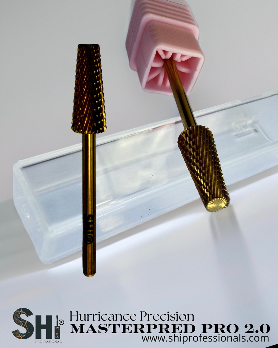 Revolutionize Your Nail Workflow with Precision and Efficiency. Transform your nail services with the Hurricane Precision 5-in-1 Safety Top Carbide Bit Pro 2.0, the ultimate multifunctional tool for professional nail technicians. Expertly engineered for versatility, this carbide bit handles a wide range of tasks including surface work, fills and backfill cutting, nail shortening, cuticle cleaning, C-curve shaping, and bulk reduction. It also excels at under-nail cleaning and the removal of gel polish.