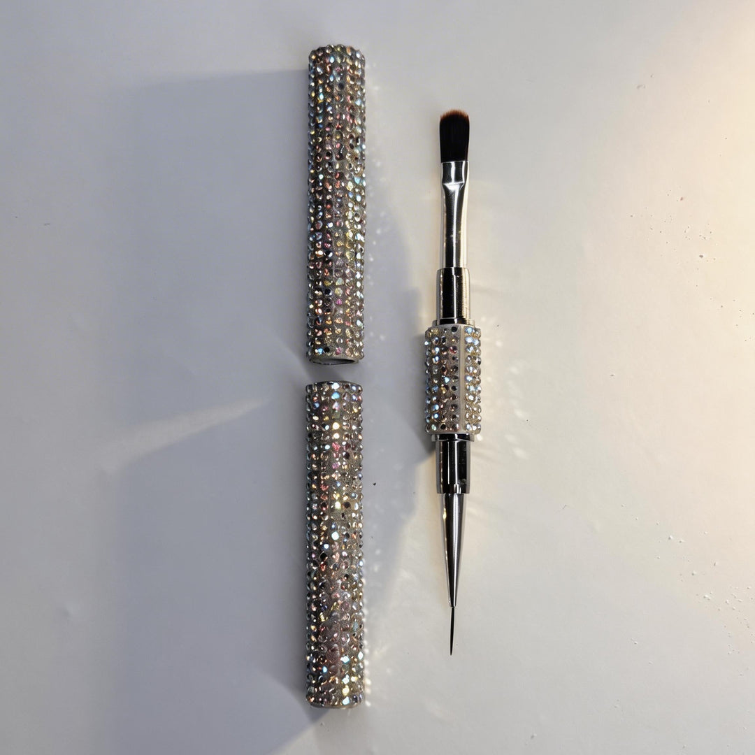 Builder Gel brush with crystal handle on a white background