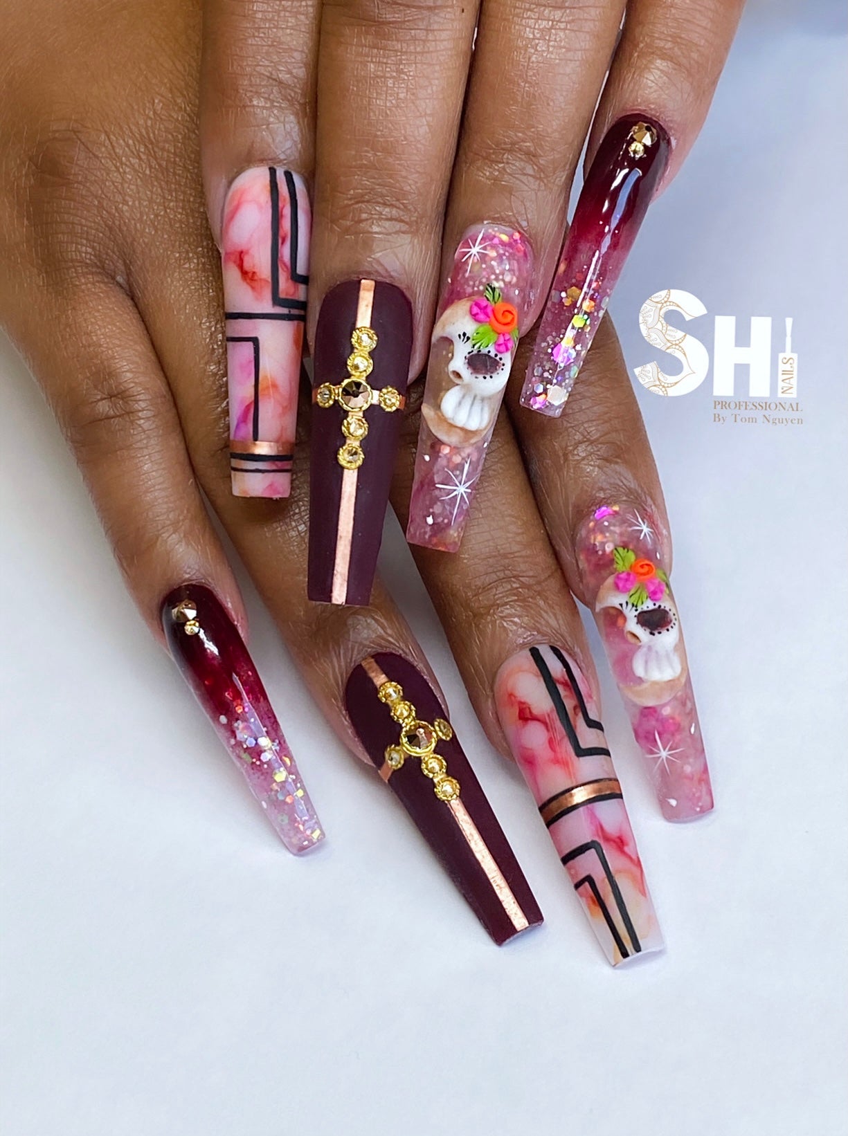 3D Sugar Skull Crescent Moon Shi Beauty Supply