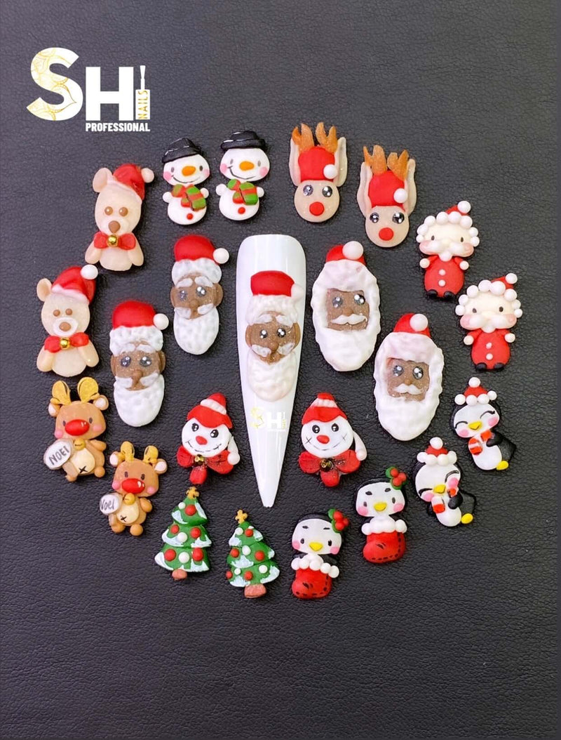 3-D Black Santa Christmas Decoration Trial Set IV Shi Professional