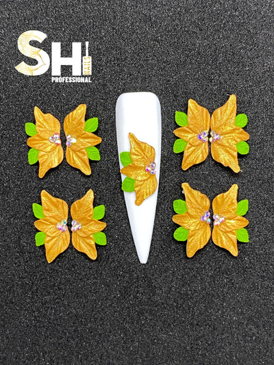 3-D Festive Poinsettia With leaves Shi Professional