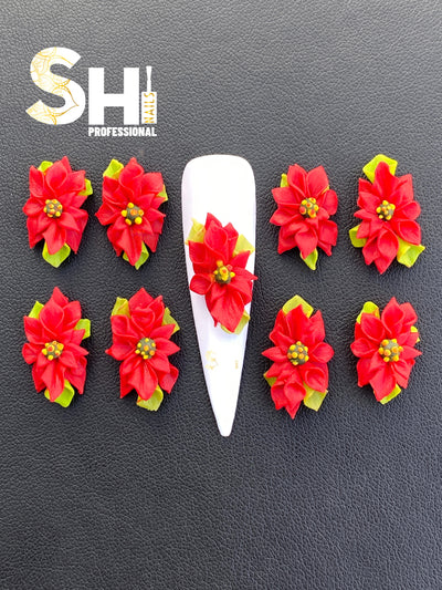 4D Christmas Poinsettia Handcraft Acrylic Flower Shi Professional