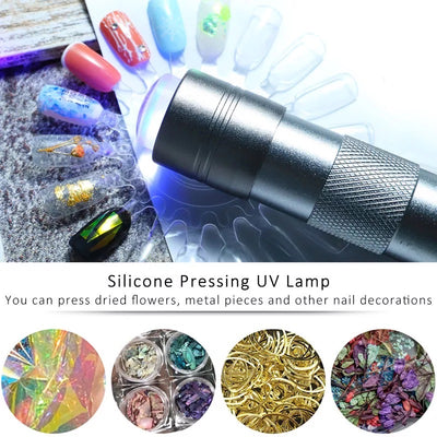 Multi-function Mini LED Flashlight With Stamper Silicone Head Shi Beauty Supply